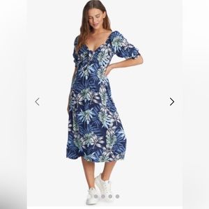 NWT ROXY Evening Delight Tropical Midi Dress Size Small